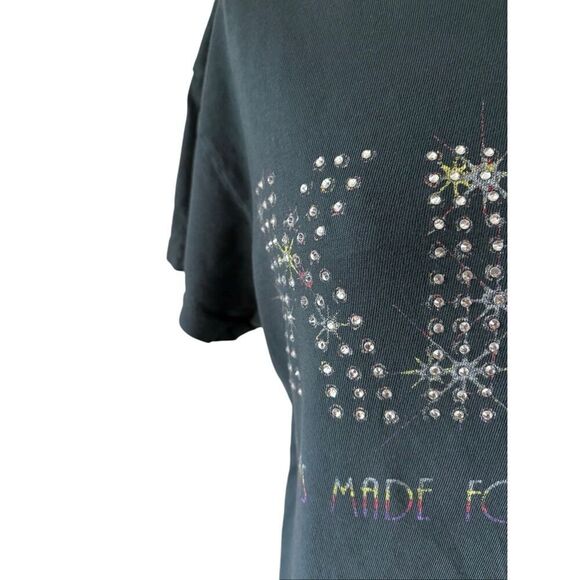 Daydreamer KISS I Was Made For Loving You Embellished Tee T-shirt M Gray - Picture 8 of 8